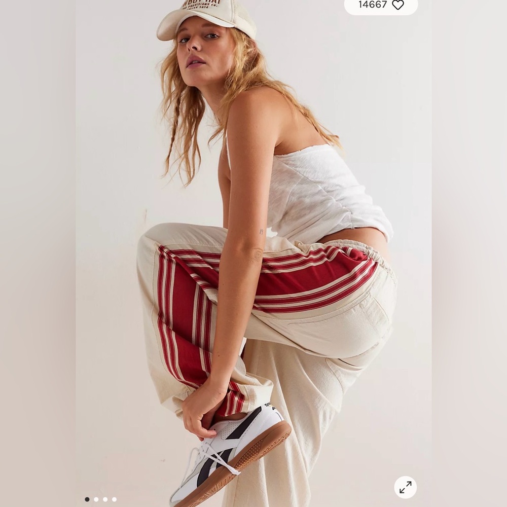 Free People Hudson Canyon stripe Pants Medium short inseam EUC